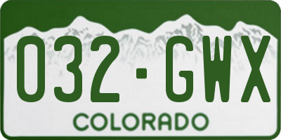CO license plate 032GWX