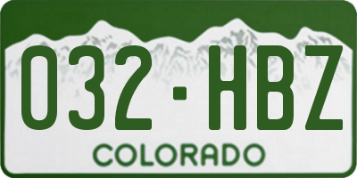 CO license plate 032HBZ