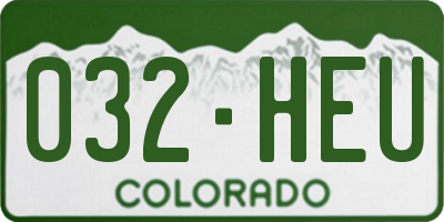 CO license plate 032HEU