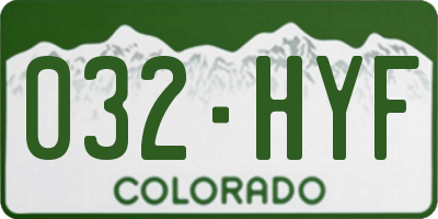 CO license plate 032HYF