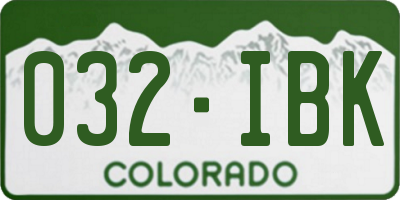 CO license plate 032IBK