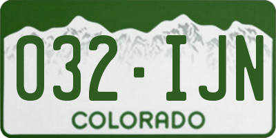 CO license plate 032IJN