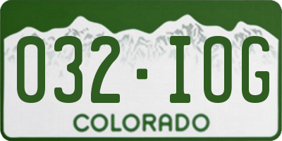 CO license plate 032IOG