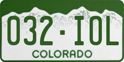 CO license plate 032IOL