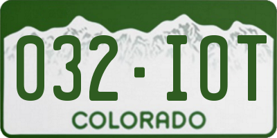 CO license plate 032IOT