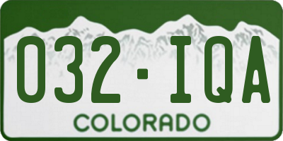 CO license plate 032IQA