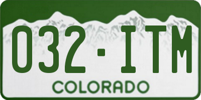 CO license plate 032ITM
