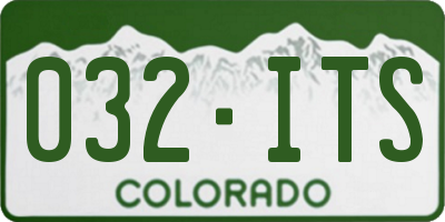 CO license plate 032ITS