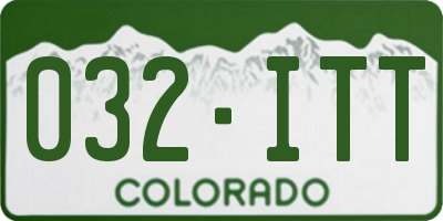 CO license plate 032ITT