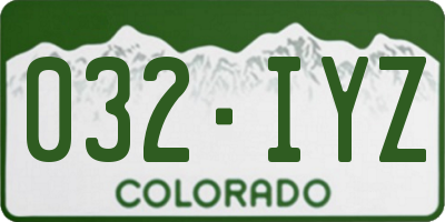 CO license plate 032IYZ