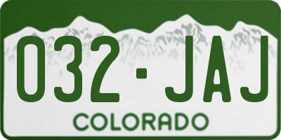 CO license plate 032JAJ