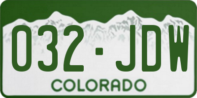 CO license plate 032JDW
