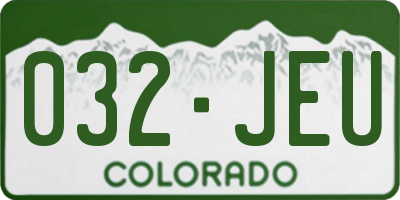 CO license plate 032JEU