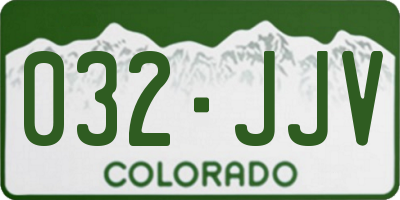 CO license plate 032JJV