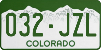 CO license plate 032JZL