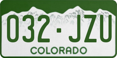 CO license plate 032JZU