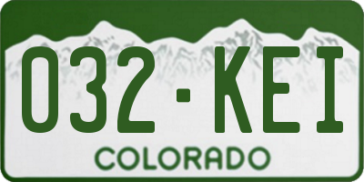 CO license plate 032KEI