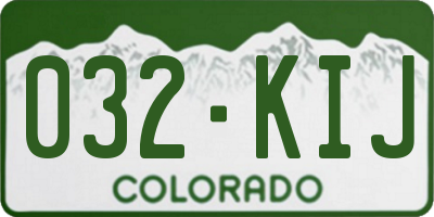 CO license plate 032KIJ