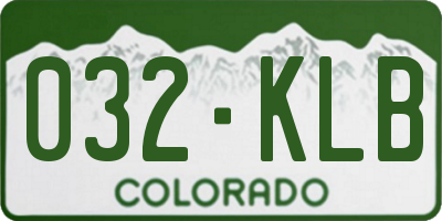 CO license plate 032KLB