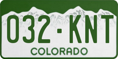 CO license plate 032KNT