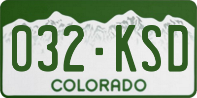 CO license plate 032KSD