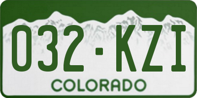CO license plate 032KZI