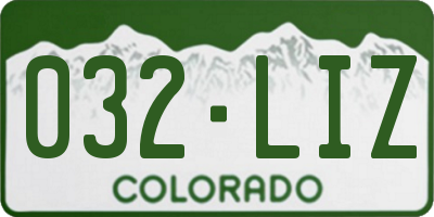 CO license plate 032LIZ