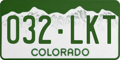 CO license plate 032LKT