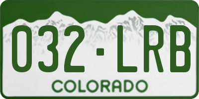 CO license plate 032LRB