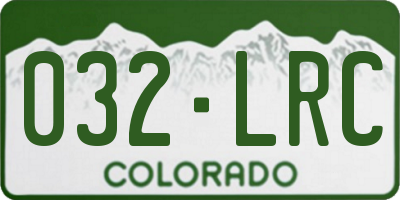 CO license plate 032LRC