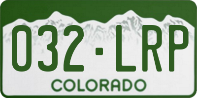CO license plate 032LRP