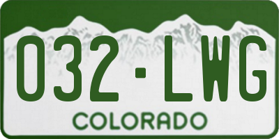 CO license plate 032LWG