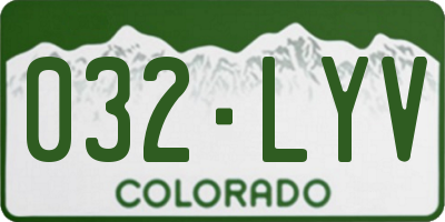 CO license plate 032LYV