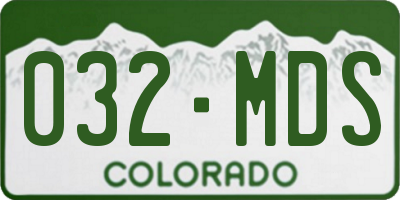 CO license plate 032MDS