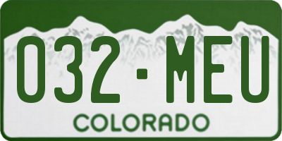 CO license plate 032MEU