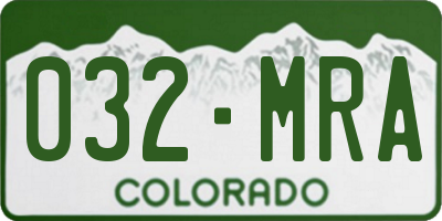 CO license plate 032MRA
