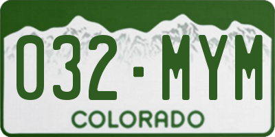 CO license plate 032MYM