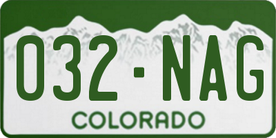 CO license plate 032NAG