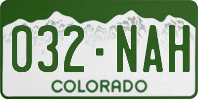 CO license plate 032NAH