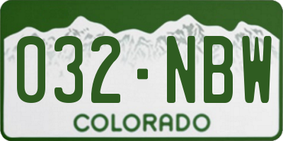 CO license plate 032NBW