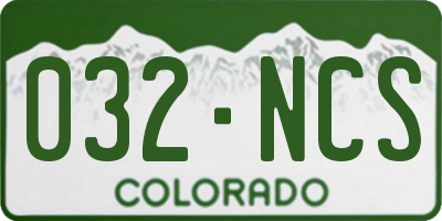 CO license plate 032NCS