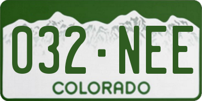 CO license plate 032NEE