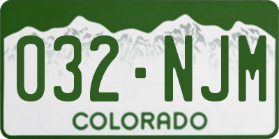 CO license plate 032NJM