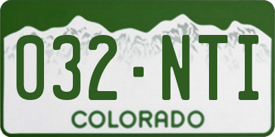 CO license plate 032NTI