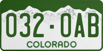 CO license plate 032OAB