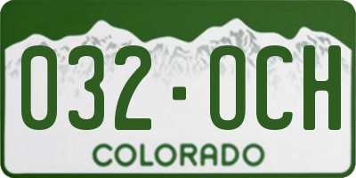 CO license plate 032OCH
