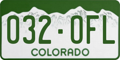 CO license plate 032OFL
