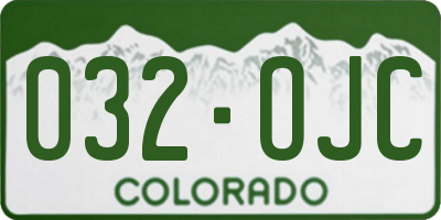 CO license plate 032OJC