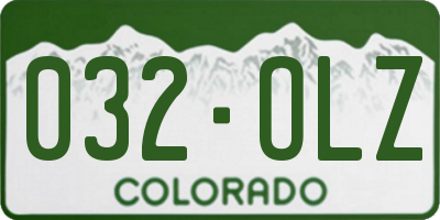 CO license plate 032OLZ