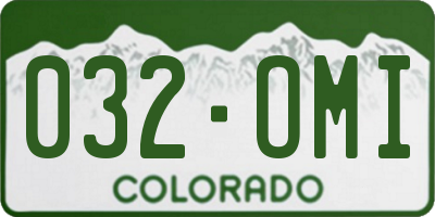 CO license plate 032OMI